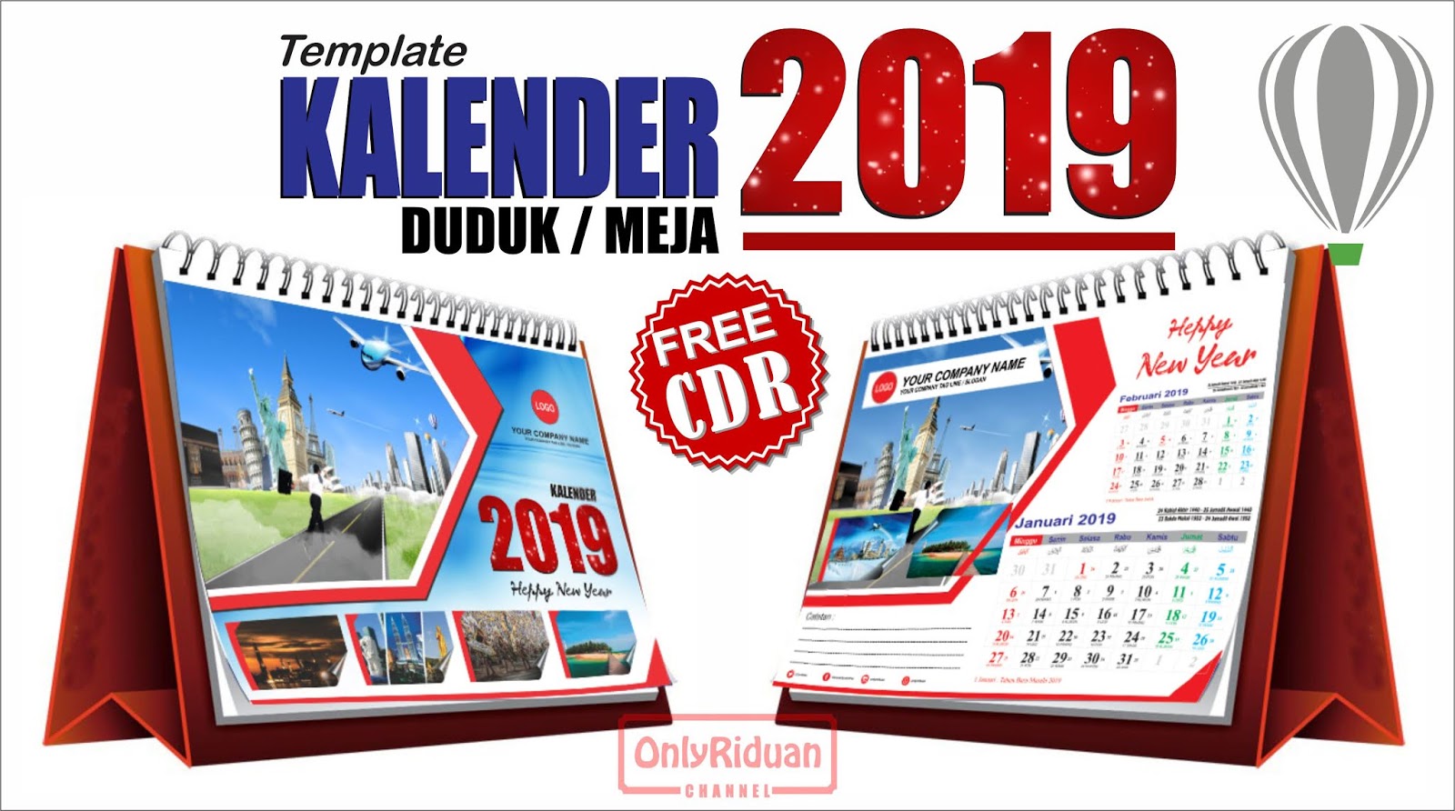  Desain  Kalender  Duduk  2021 dengan CorelDRAW Free CDR 