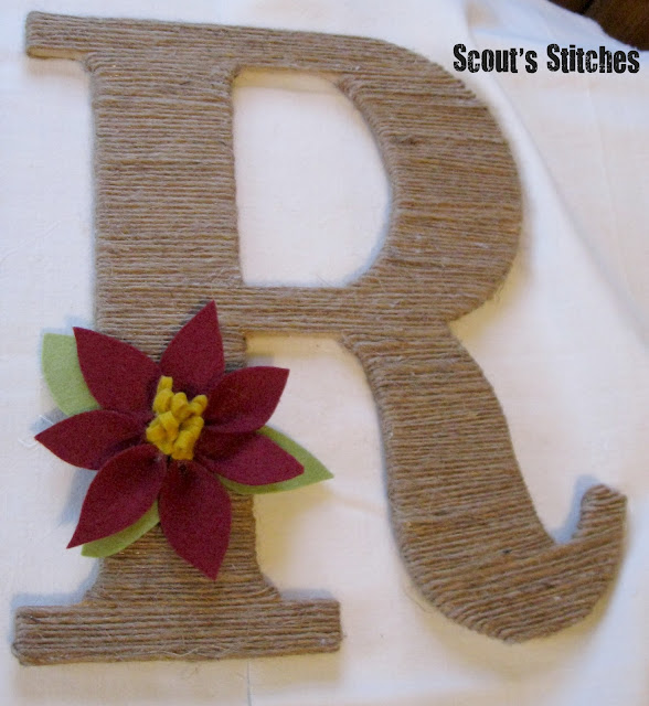 All The Joy DIY Jute Wrapped Letter with Flower Accent