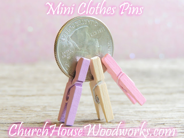 Mini Clothes Pins- Plain, White, Blue, Silver, Purple, Pink and Gold