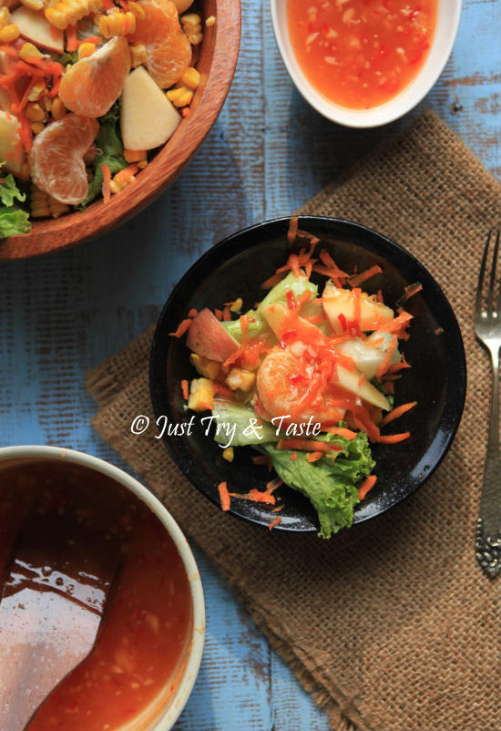 Resep Salad Sayur-Buah dengan Saus Thai