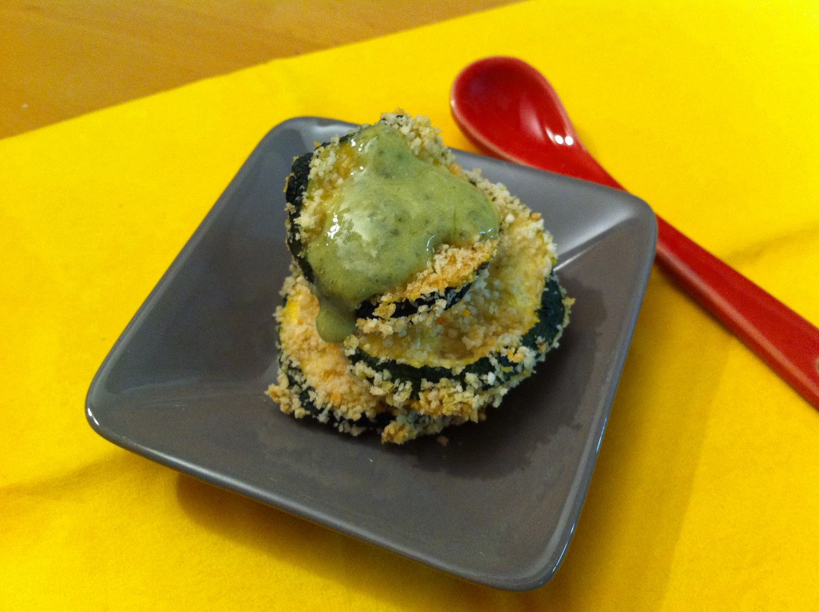 The Wandering Cook Ovenfried zucchini chips with basil dipping sauce