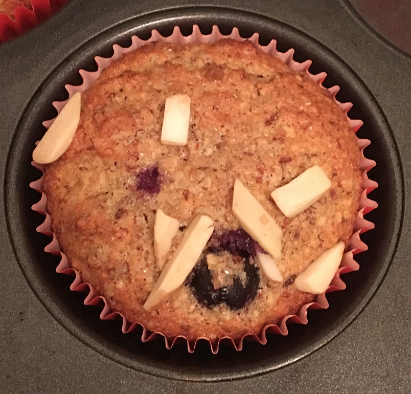 Julie Bakes Flourless blueberry almond muffins (Kosher for Passover)