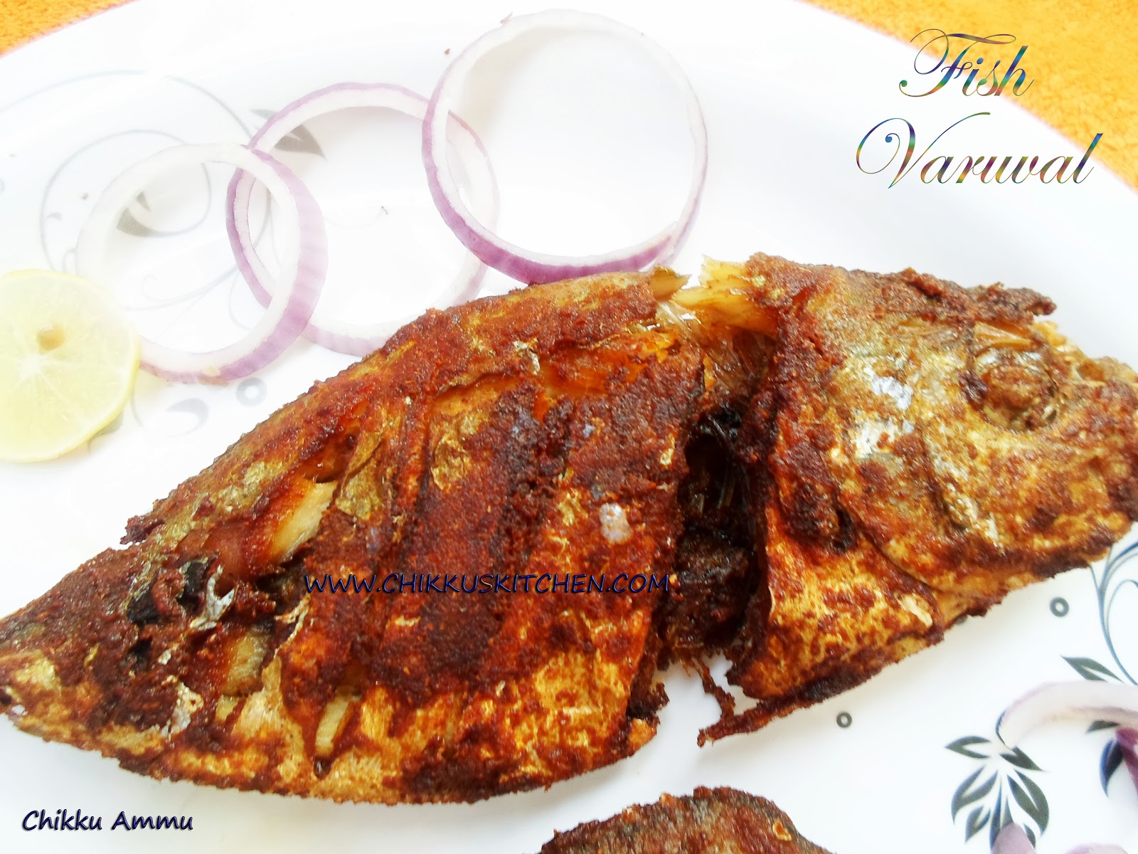 Chikkus Kitchen Fish Varuval Recipe / Whole fish Fry Recipe