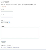 Cara Membuat Contact Form  dengan Google Docs | Halaman Kontak
