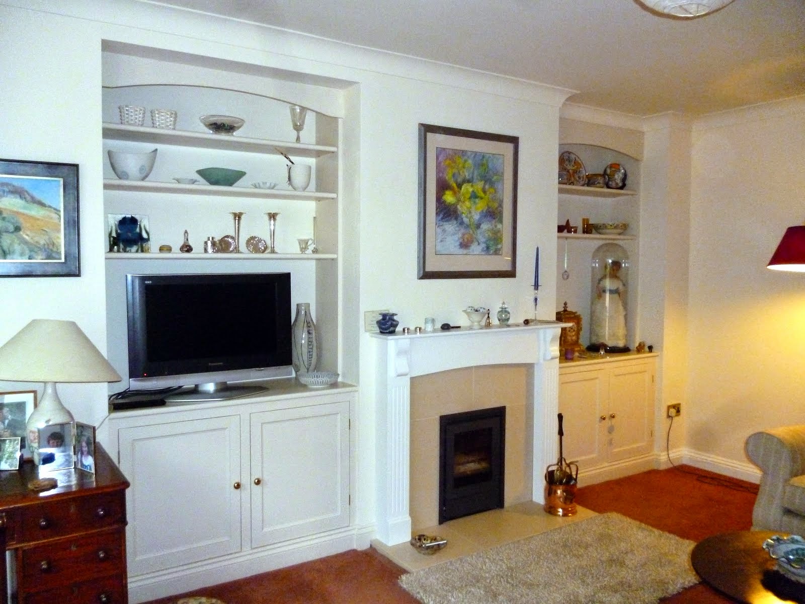 sitting room cupboards and shelves