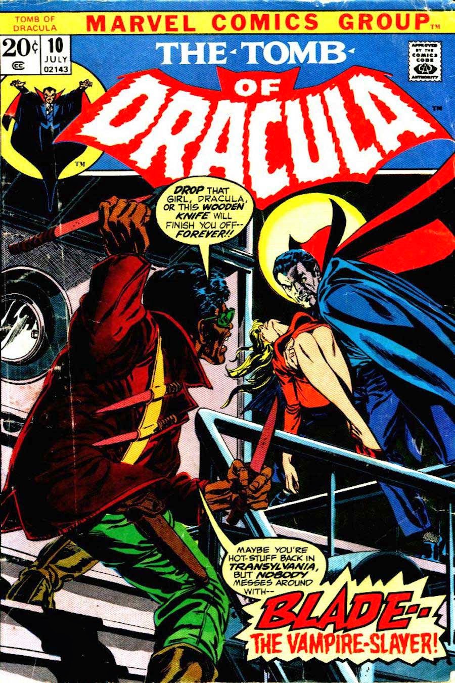 Tomb of Dracula #10 marvel key issue 1970s bronze age comic book cover - 1st appearance Blade