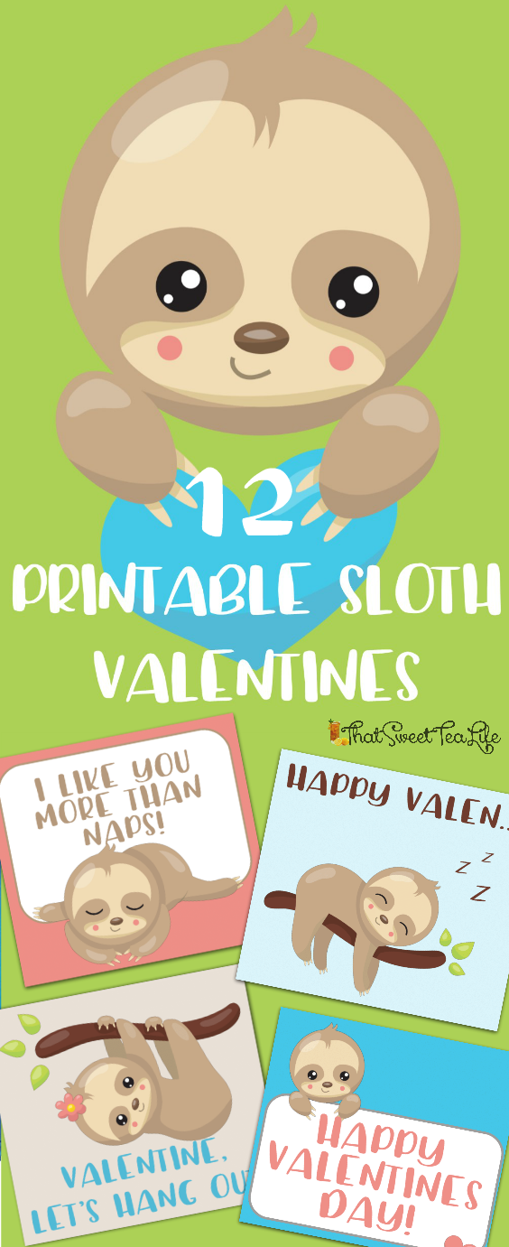 Adorable Printable Sloth Valentines • That Sweet Tea Life
