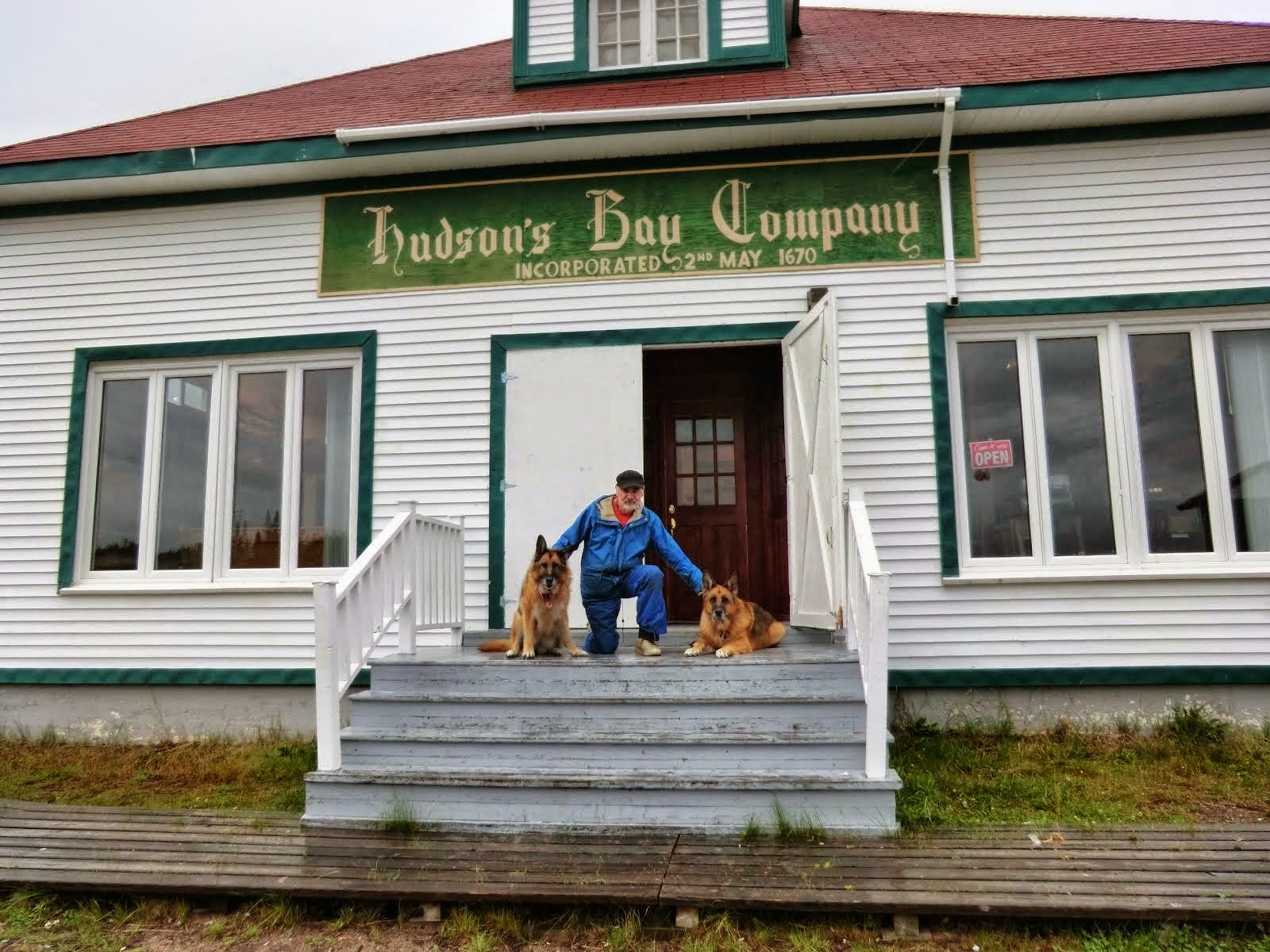 Leben and Erde (with me) at the end of the road in the northeast in Labrador, 2011