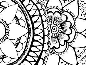 flower note card or adult coloring page