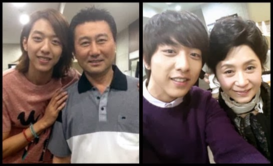 Jung Shin on the set of My Daughter Seo Young with Choi Jung Woo and Kim Hye Ok