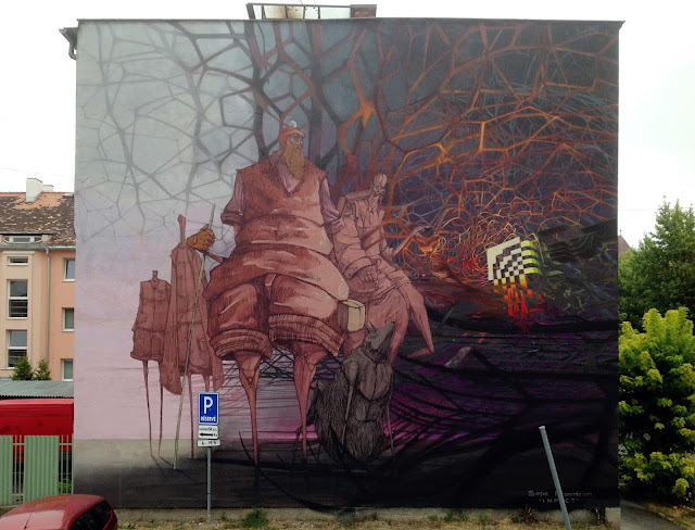 Street Art By Roem and Sepe in Kosice, Slovaka For SAC Festival landscape view