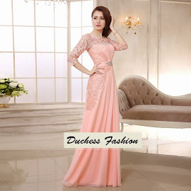 Classy Three Quarter Sleeve Sequin Embroidery Crochet Pink Maxi Dress