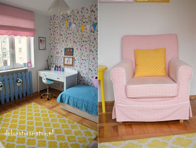 pokój dziewczynki, pokój dziewczęcy, pokój ucznia, pokój dziecięcy, kolorowy pokój dziecka, colourfull kidsroom