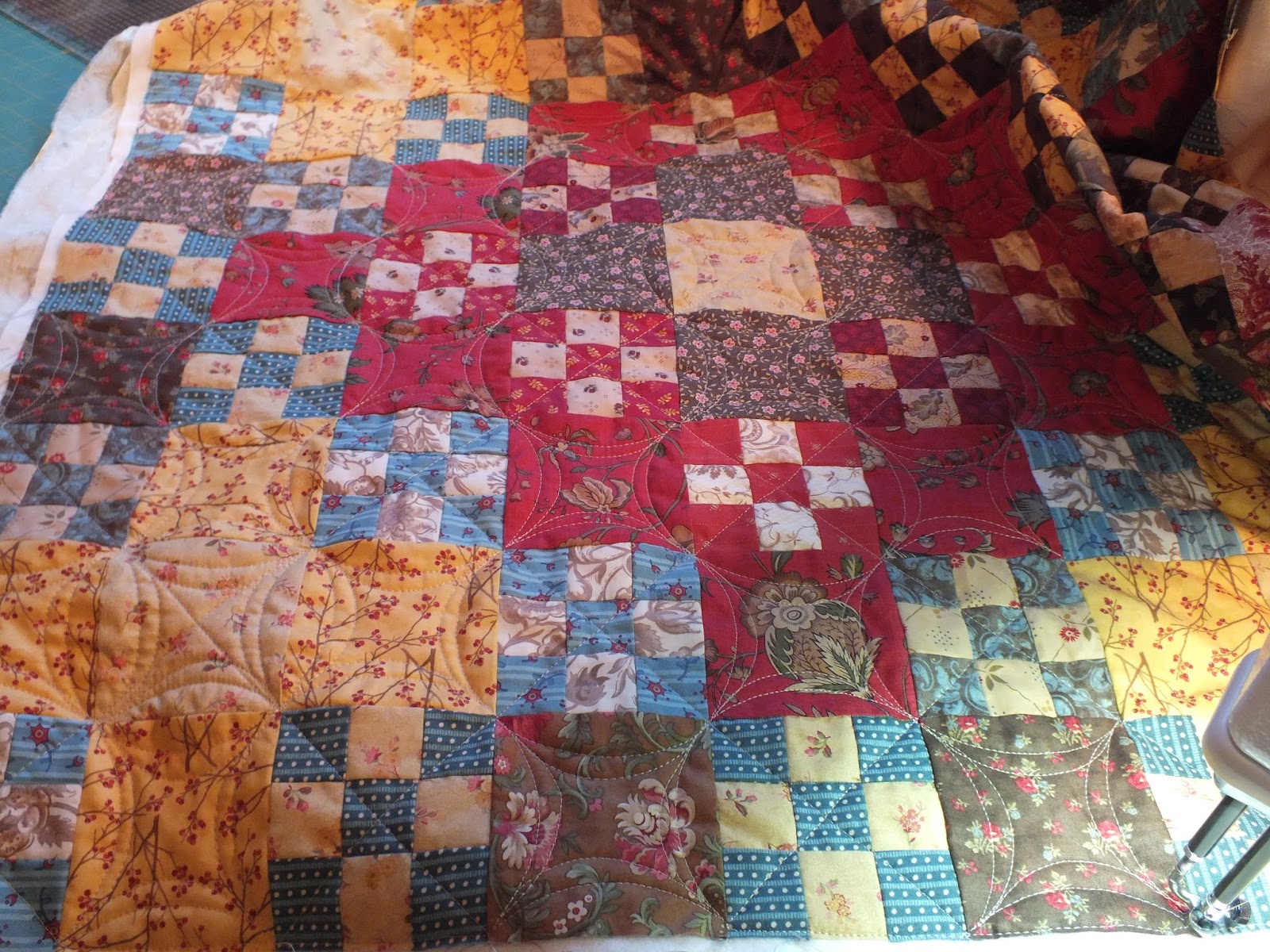 straythreads Nine Patch quilting