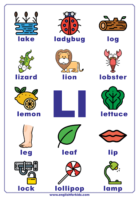 English alphabet poster - letter L