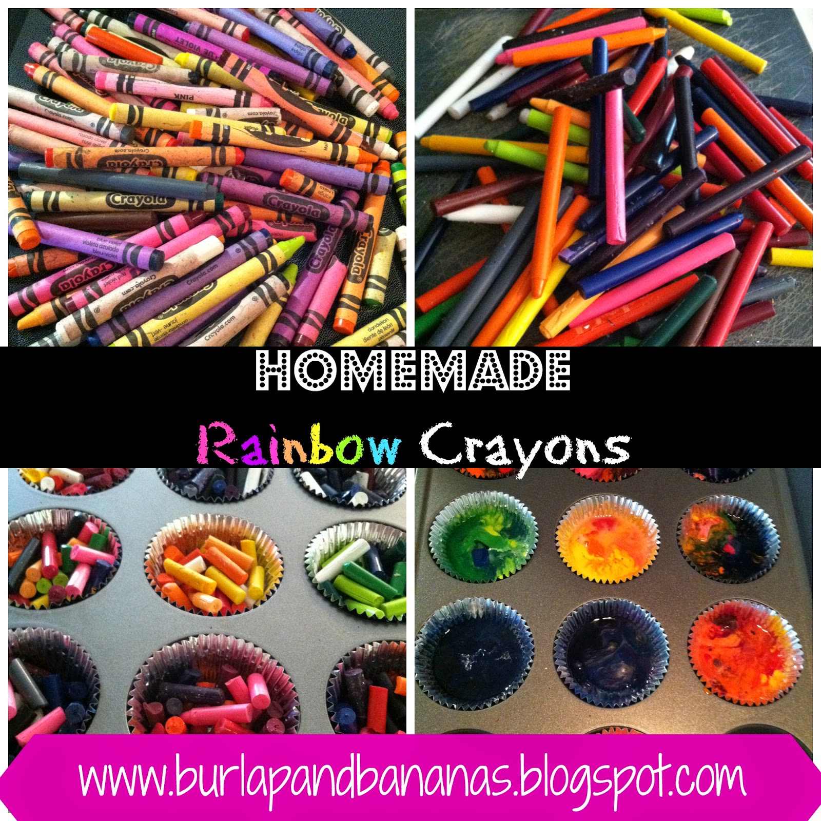 Burlap and Bananas Homemade RAINBOW CrayonsDIY Kids Art Fun!