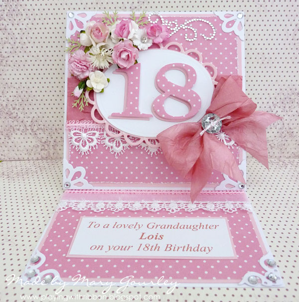 Playing With Ribbon: Pink and Girly birthday card .....