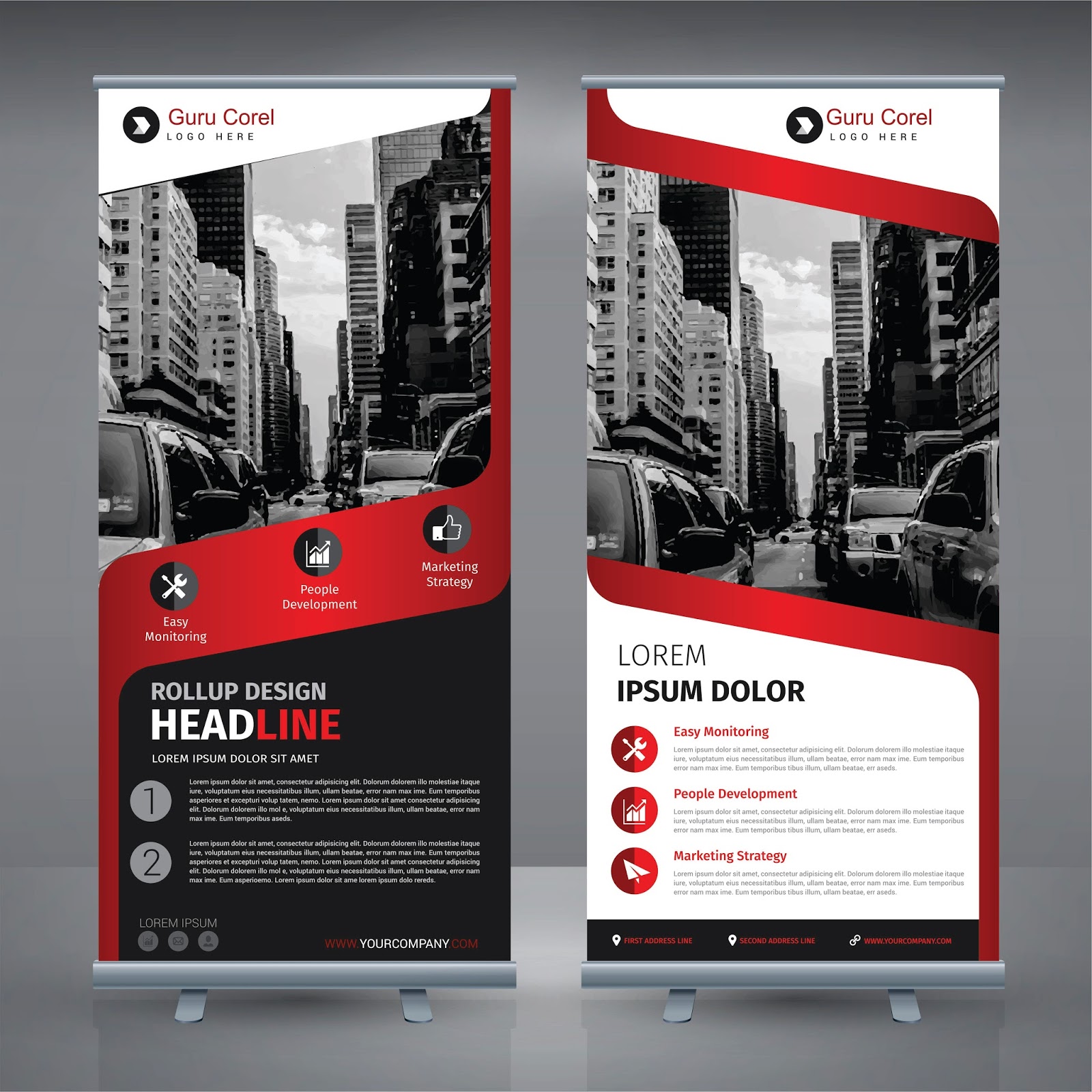 FREE TEMPLATE VECTOR ROLL STAND BANNER AWESOME Guru Corel FREE TEMPLATE VECTOR ROLL STAND BANNER AWESOME Guru Corel