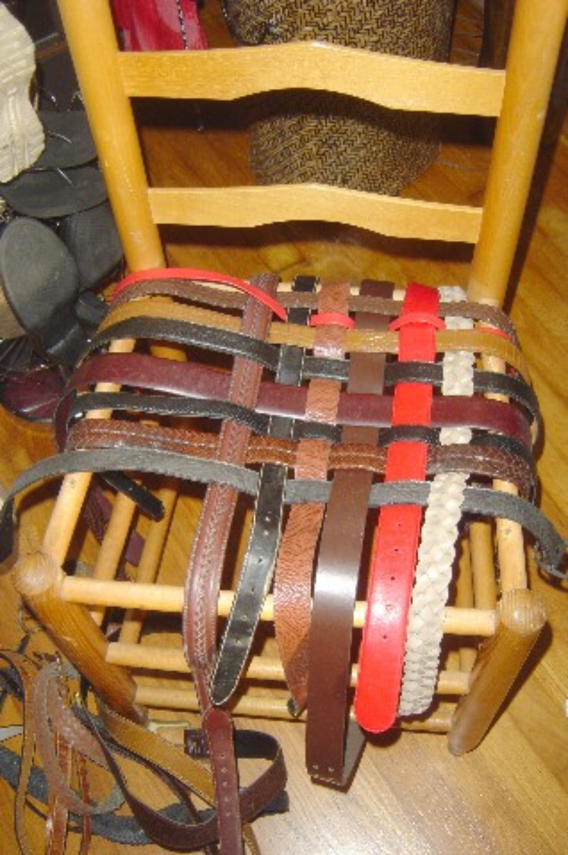Upcycled Leather Belts Seating