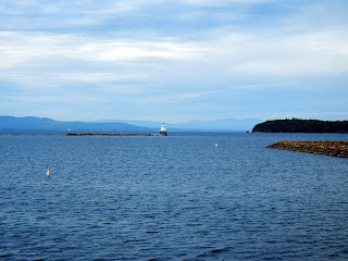 Views of Lake Champlain and lighthouse from Burlington, Vermont