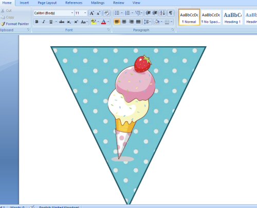 Microsoft Word Bunting Template