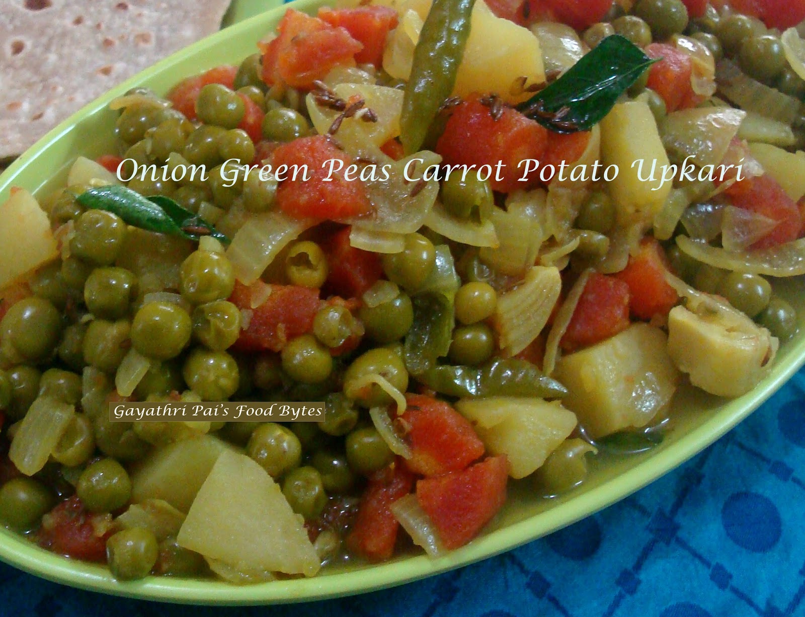 Gayathri Pai's Food Bytes Carrot Peas And Potato Bhaji.