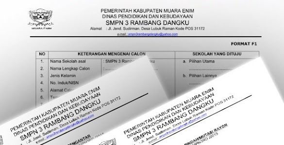 [File Pendidikan] Berkas Kelengkapan Manajemen Ppdb 2015 Format F1 F2