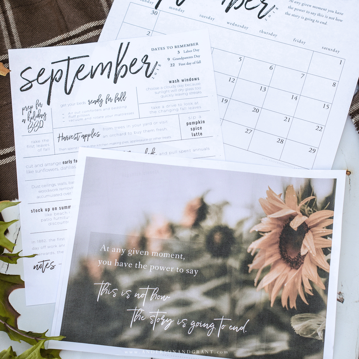 Free Printables for September | ANDERSON+GRANT