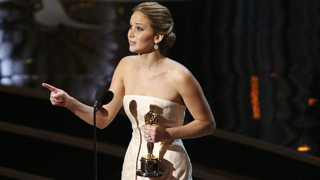 Jennifer Lawrence received the best actress Oscar 2013
