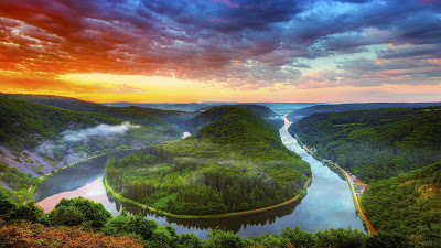 Saar River Saarlouis Full HD Nature Background Wallpaper for Laptop Widescreen