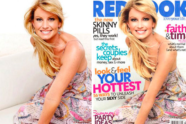 Faith Hill Redbook Magazine Before and After