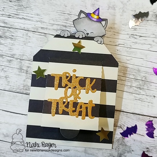 Trick or Treat Tag by Nakaba Rager | Halloween Trio Die Set and Newton's Boo-tiful Night Stamp Set by Newton's Nook Designs #newtonsnook #handmade #halloween
