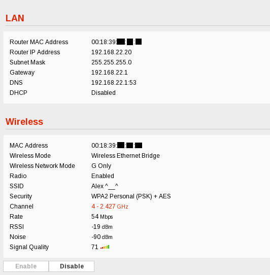 Tomato configurado como wireless bridge.