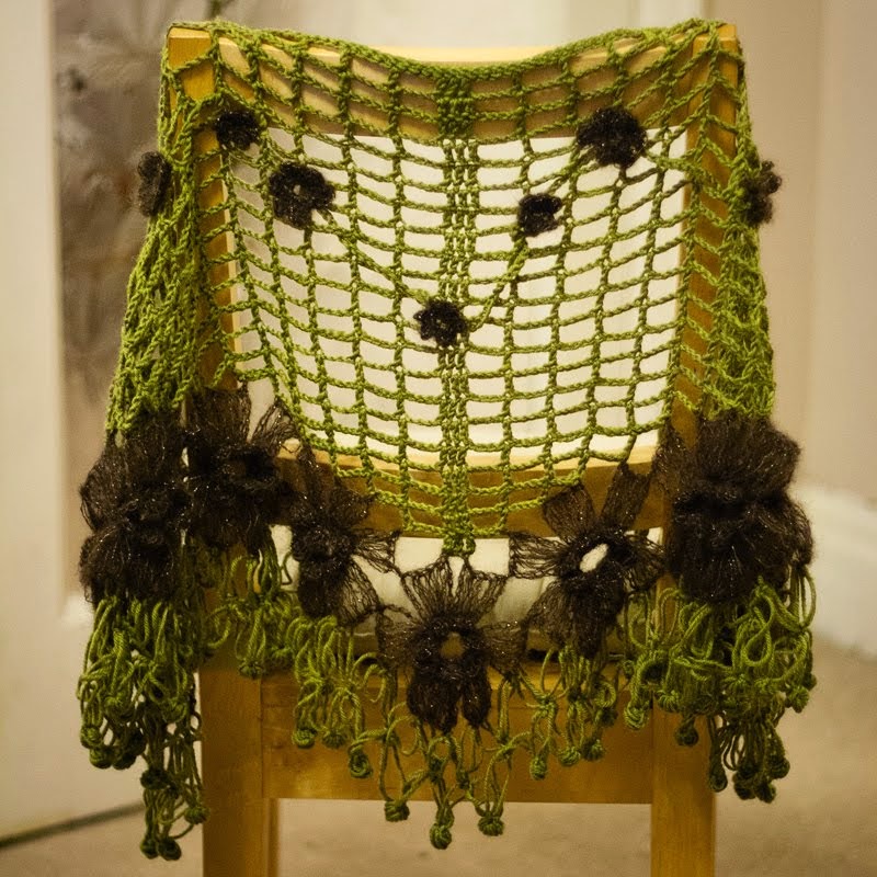 shawl draped over the back of a chair