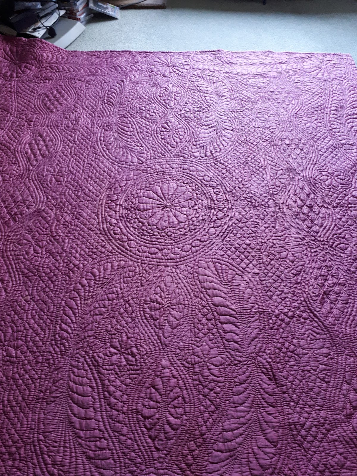 Welsh Quilts Purple and White Durham Quilt