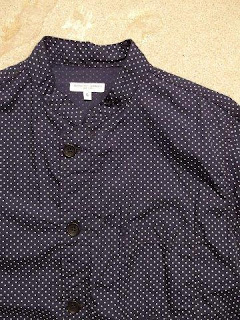Engineered Garments "Dayton Shirt in Dk.Navy Polka Dot"
