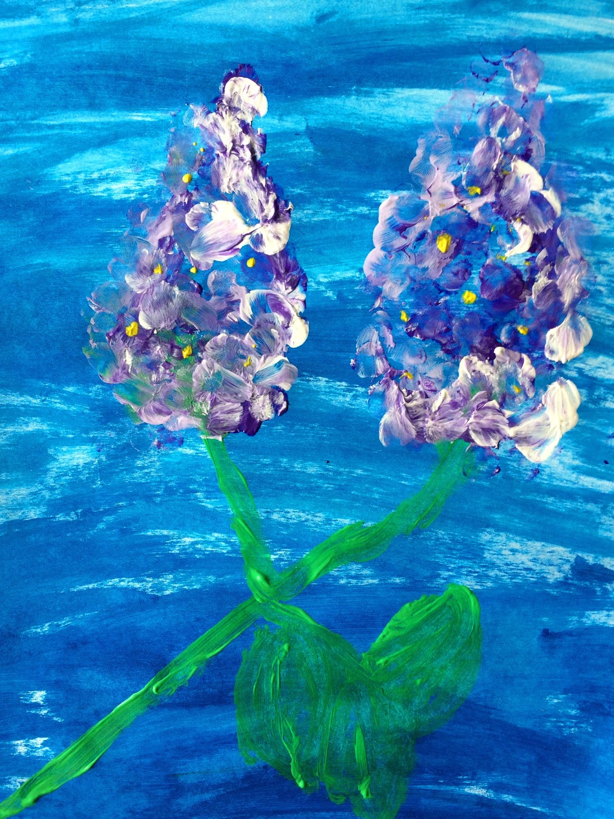 Flori de liliac-dactilopictură