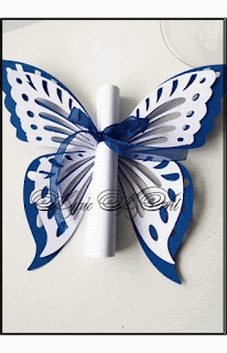 Покана за сватба тип папирус Пеперуда модел Art Deco Duo