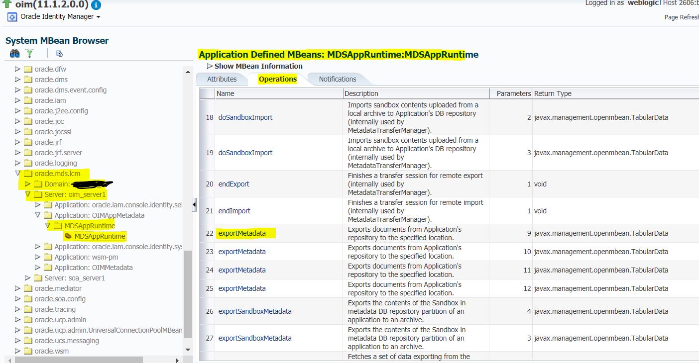 Oracle Identity Manager Academy: Export MDS data using EM console
