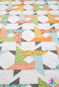 Windy City quilt pattern by A Bright Corner - a fun star quilt pattern in four sizes great for jelly roll strips