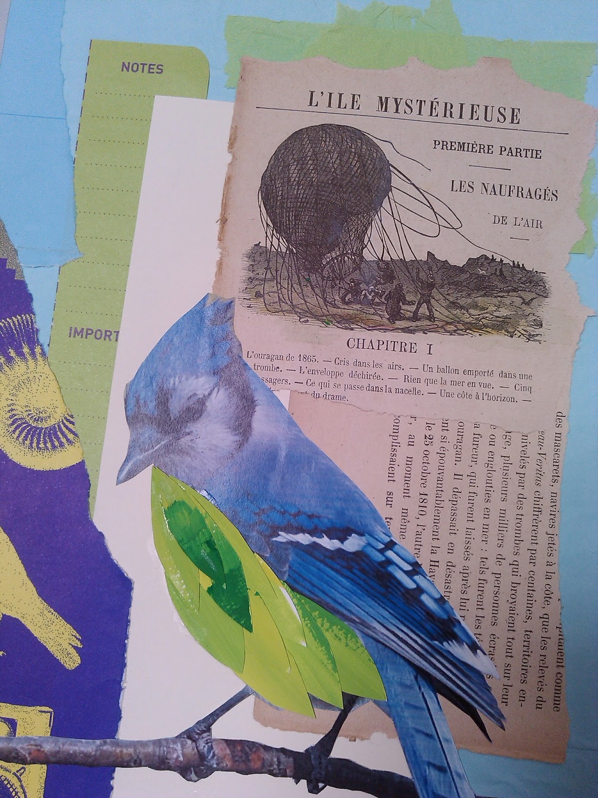 Oh Créa Collage Série de collage oiseaux, Atelier2