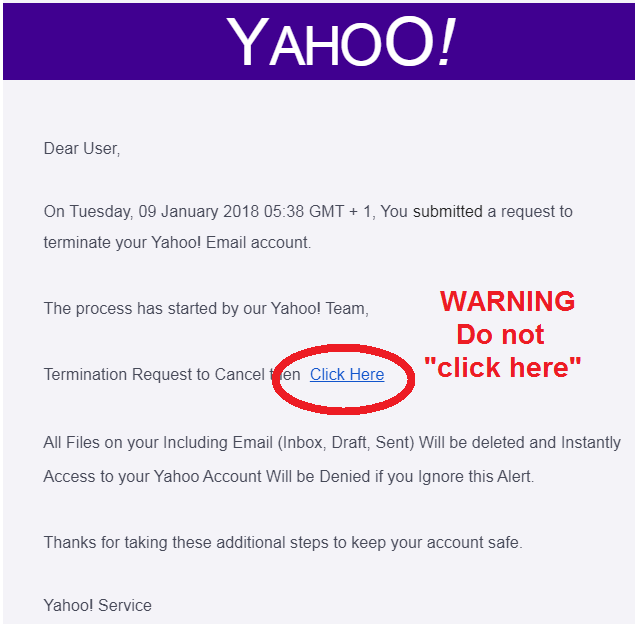 Tony's thoughts.... Yahoo Email Warning