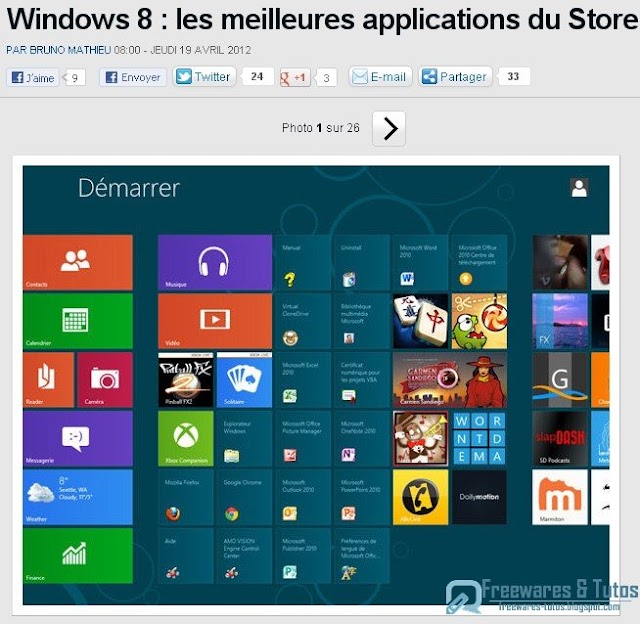 Le site du jour : les 25 meilleures applications pour Windows 8