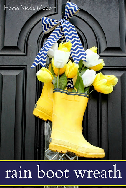 rain boots on front door