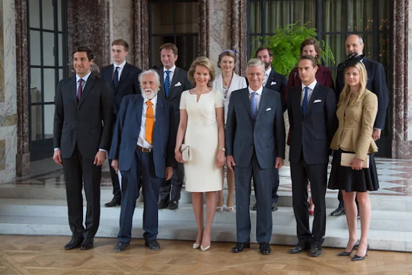 King Philippe and Queen Mathilde of Belgium welcome Hereditary Grand Duke Guillaume, Hereditary Grand Duchess Stephanie, Furst Nikolaus