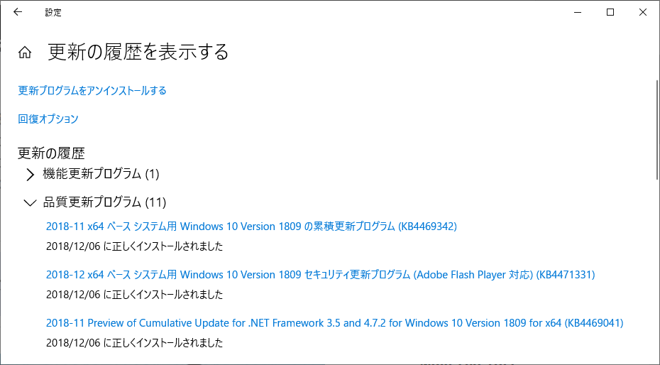 山市良のえぬなんとかわーるど 本日の Windows Update 18 年 12 月 6 日 Adobe Flash 更新と 12 月に流れた Rs5 D パッチ