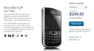 BlackBerry Tour 9630 launched by Bell