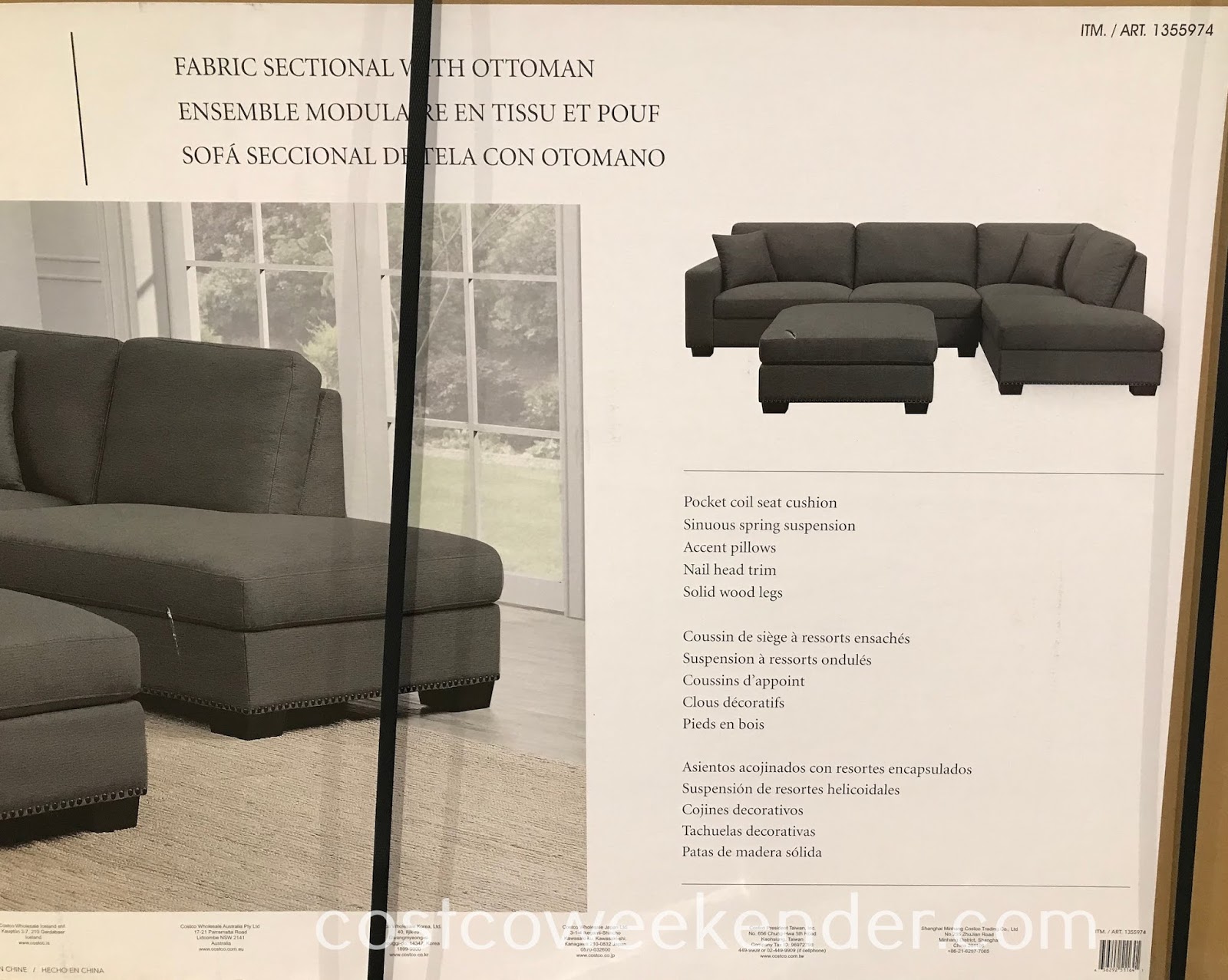 Thomasville Fabric Sectional with Ottoman Costco Weekender