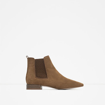 Zara Flat Leather Ankle Boots