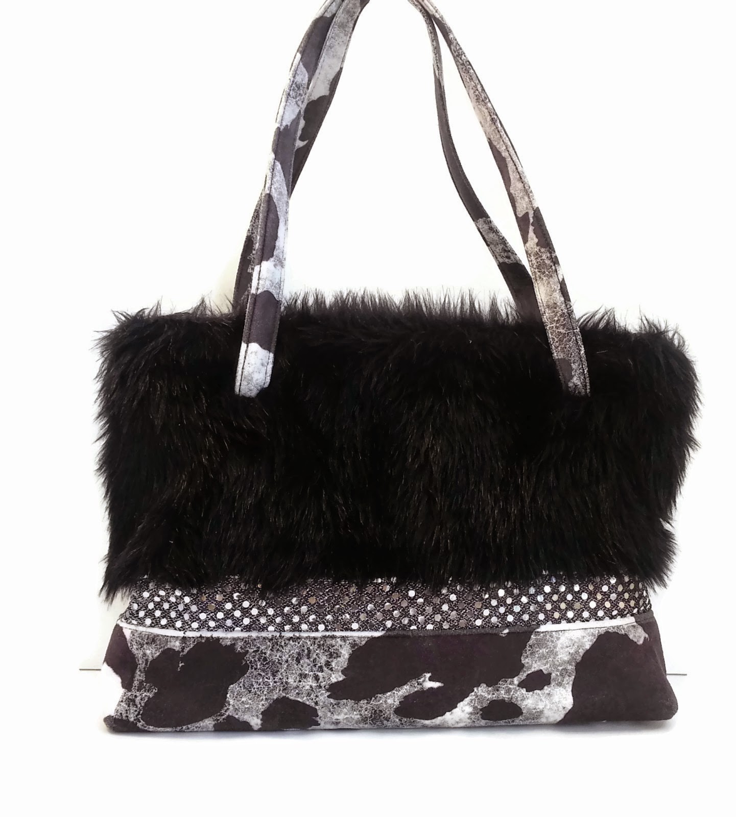  Large Faux Fur and Sequin Zipper Tote in My Faux Fur Frenzy Shop